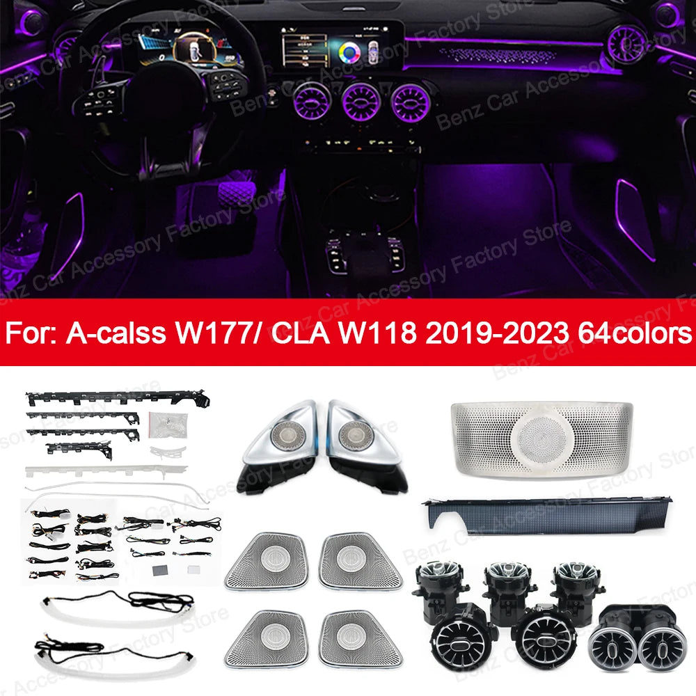For Mercedes Benz W177 W118 W247 Colors Vents Ambient A B Cla