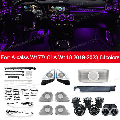 For Mercedes Benz W177 W118 W247 Colors Vents Ambient A B Cla