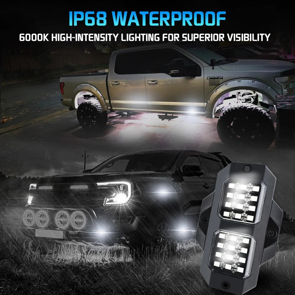 8pods White Rock 24 Smd Chips Underbody Lighting 6000K