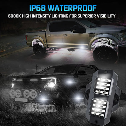 8pods White Rock 24 Smd Chips Underbody Lighting 6000K