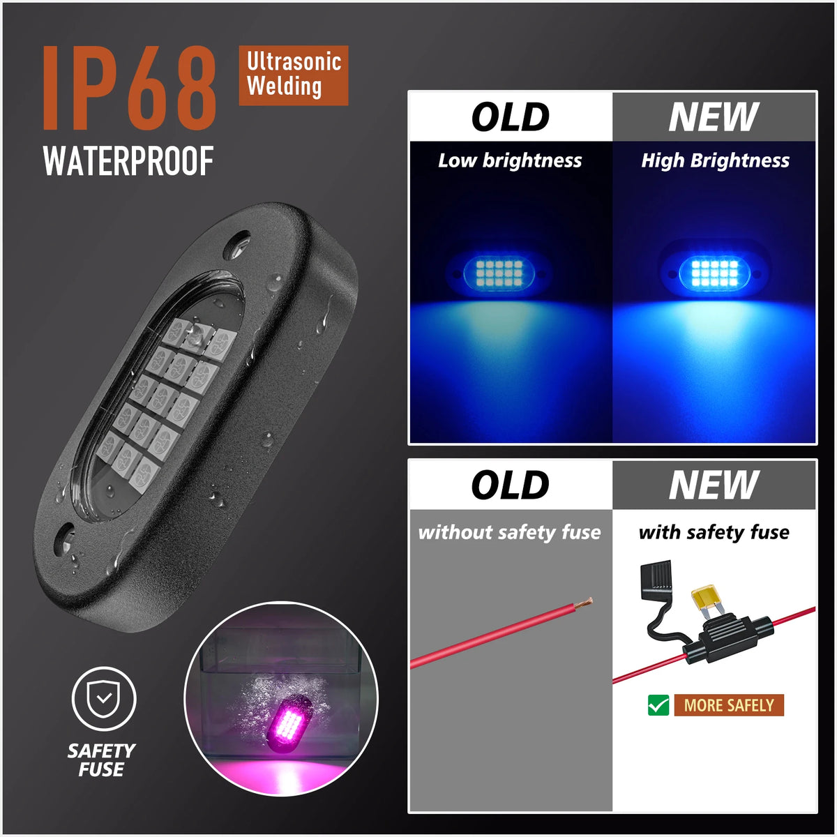 For Offroad Yilaie RGB Rock 12 Pods APP Rf Control Neon