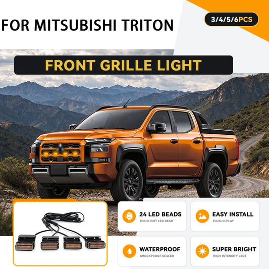 For Mitsubishi Triton 4X4 Front Grille 24LED Drl Daytime Running