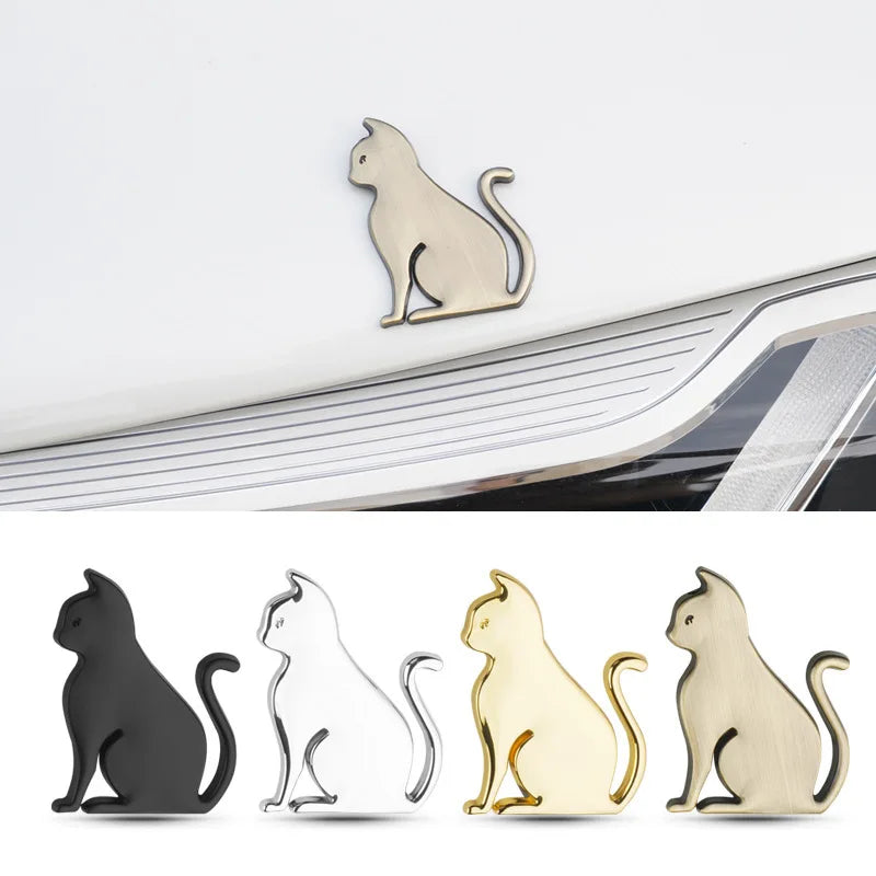 1PC 3D Cat Metal Sticker Covering Scratches Cute Animal