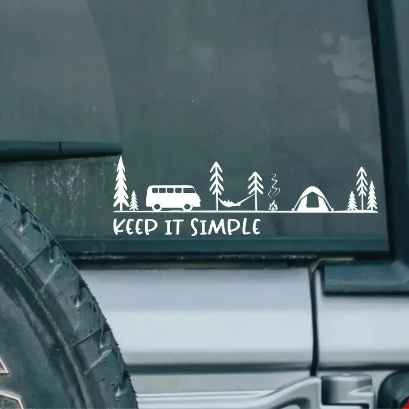 Camping Scene Decal Sticker Truck Keep Minimalist Design Durable