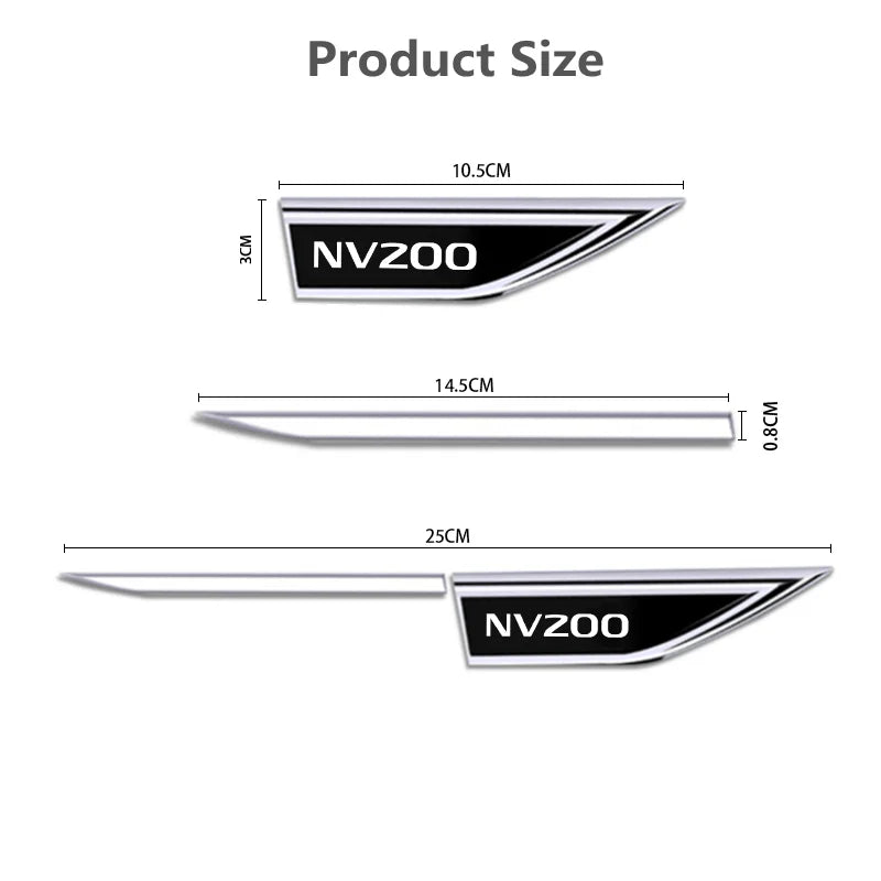 For Nissan NV200 2010-2021 2022 Emblem Fender Blade Decal Badge