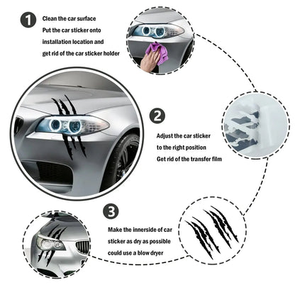 For Headlight Body 1PC Sticker Reflective Monster Claw Vinyl