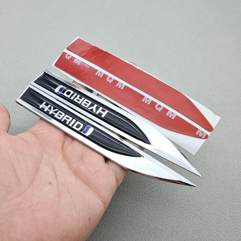 For Compatible 2PCS 3D Metal Blade Hybrid Logo Emblem Badge