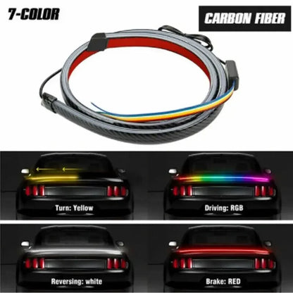 RGB Carbon Fiber Brake Strip Spoiler Mount Rear Warning