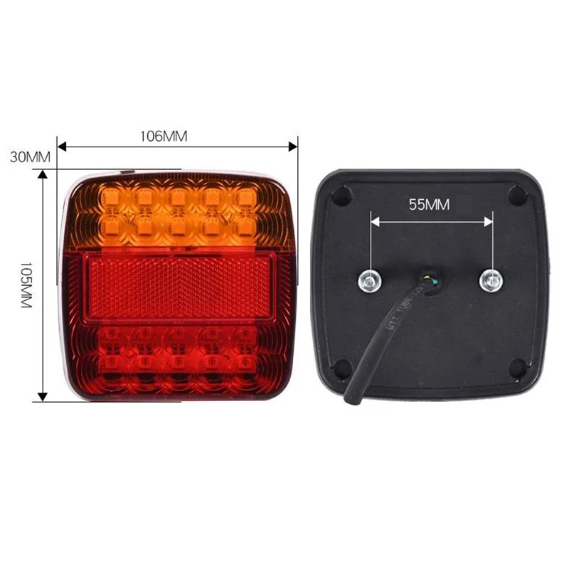 For Trailer Caravans 2PCS 26LED 12V Dc Waterproof Durable Truck
