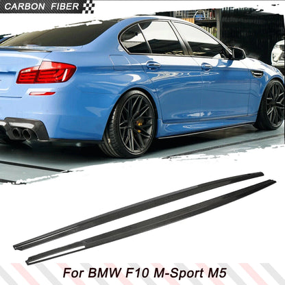 For BMW 5 Series F10 M-Sport Carbon Fiber Side Skirt Extension