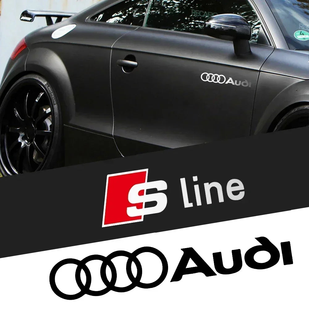 For Audi Sline Rs Quattro Sticker Pvc Body Trunk Window A3 A4 B8
