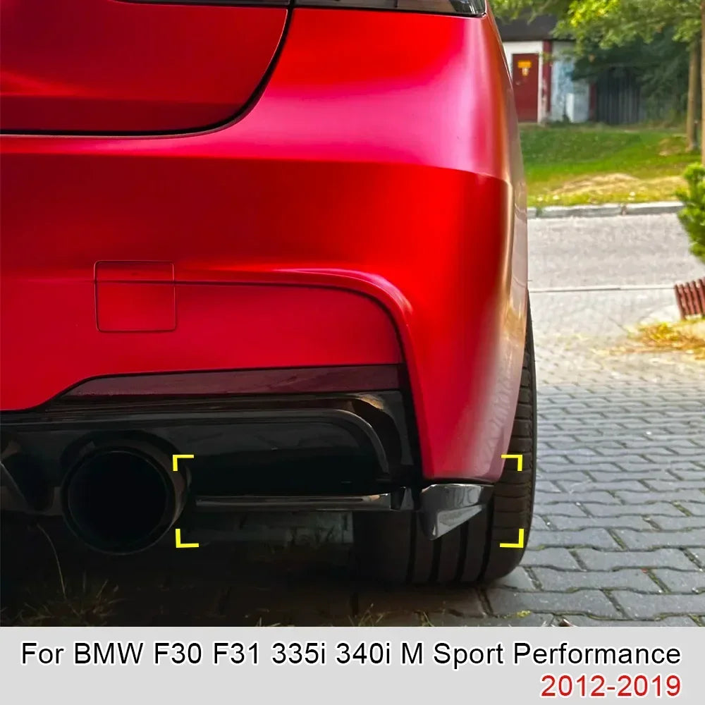 For BMW F30 F31 335I 340I Rear Bumper Lip Side Splitter Spoiler