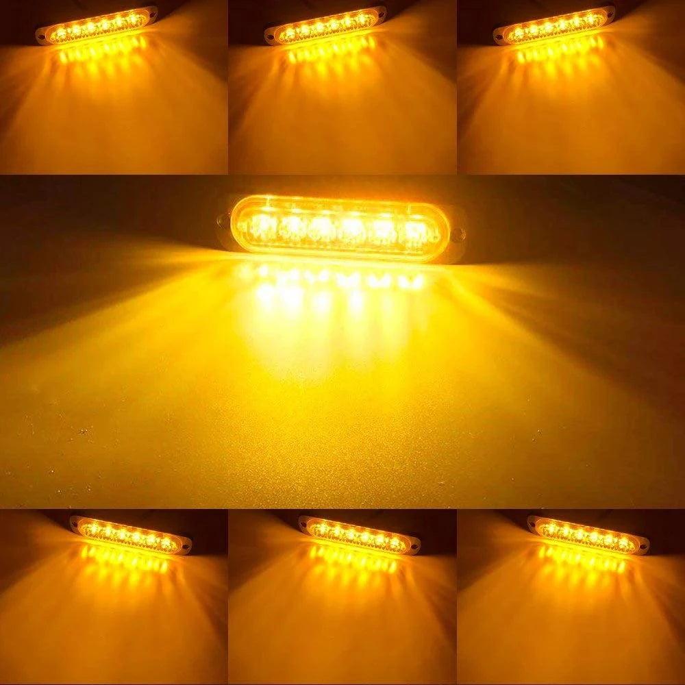 1X Truck 12V 24V 6SMD Strobe Warning Grille Flashing