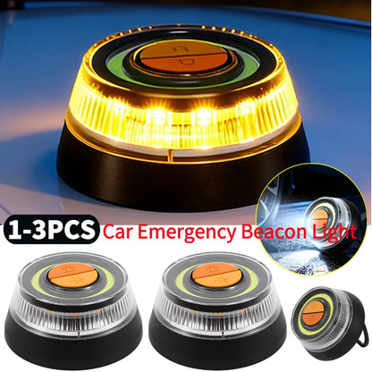 1-3pcs V16 Emergency Beacon Modes Battery Magnetic Strobe Warning