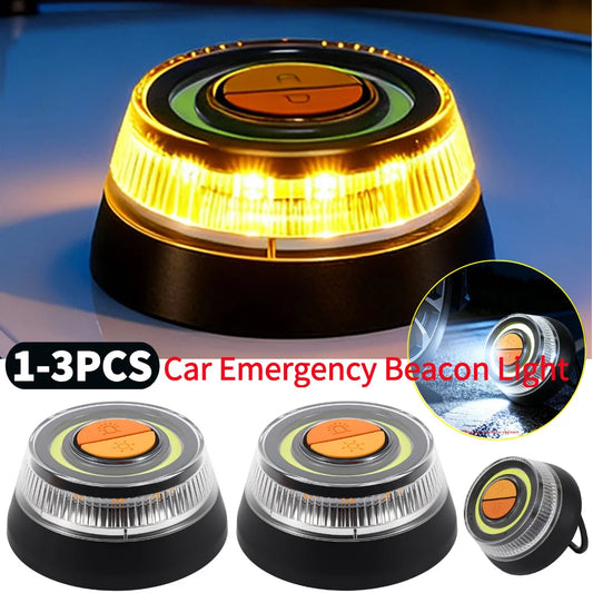 1-3pcs V16 Emergency Beacon Modes Battery Magnetic Strobe Warning