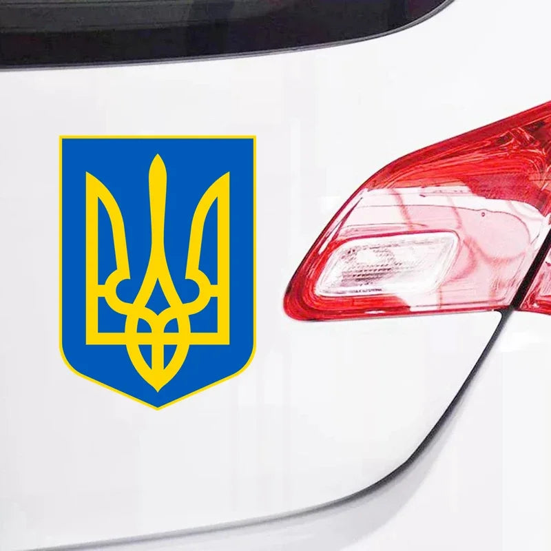 13CM Coat Arms Ukraine Funny Sticker Colorful Pvc Printed