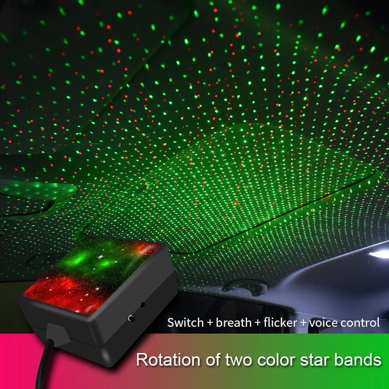 Dynamic Autorotation Dual Color USB Roof Star Interior Starry
