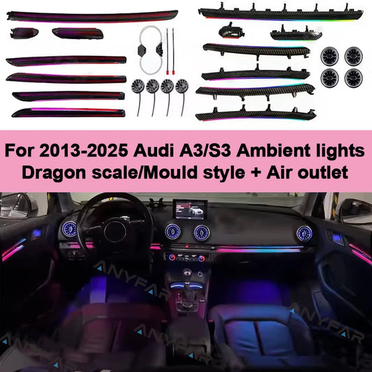 For Audi A3 S3 RS3 2013-2025 Ambient Lhd Rhd Interior Atmosphere