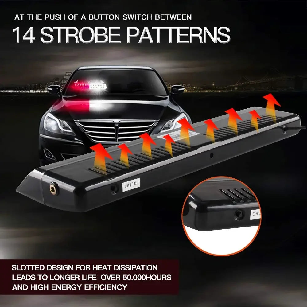 Warning Strobe 12LED Stroboscope Signal Lamps Flash Dash Vehicles