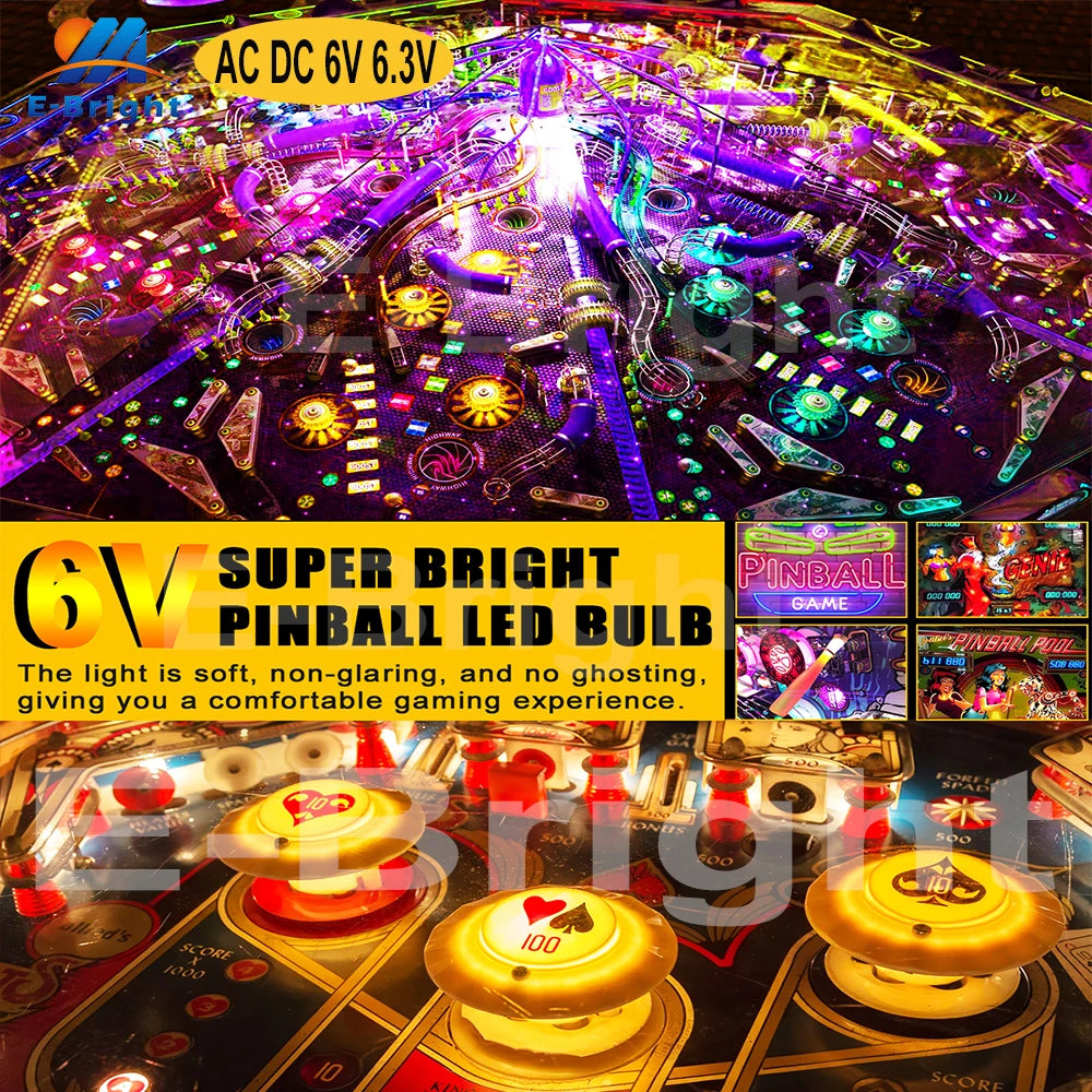 10PCS Ac Dc 6V 6.3v non-polar GE44 ba9s Pinball