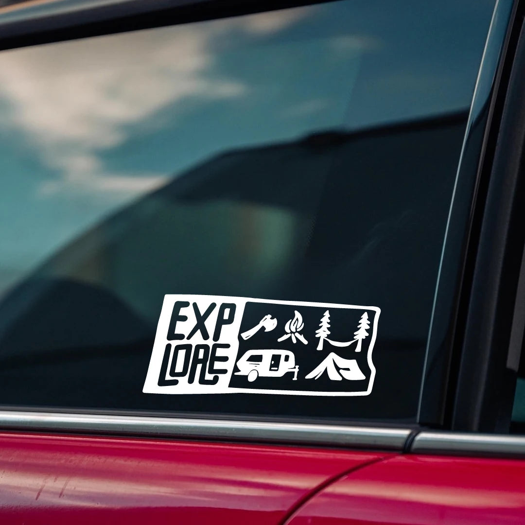 Explore Rv Camping Life Outdoor SUV Glass Sticker Pickup