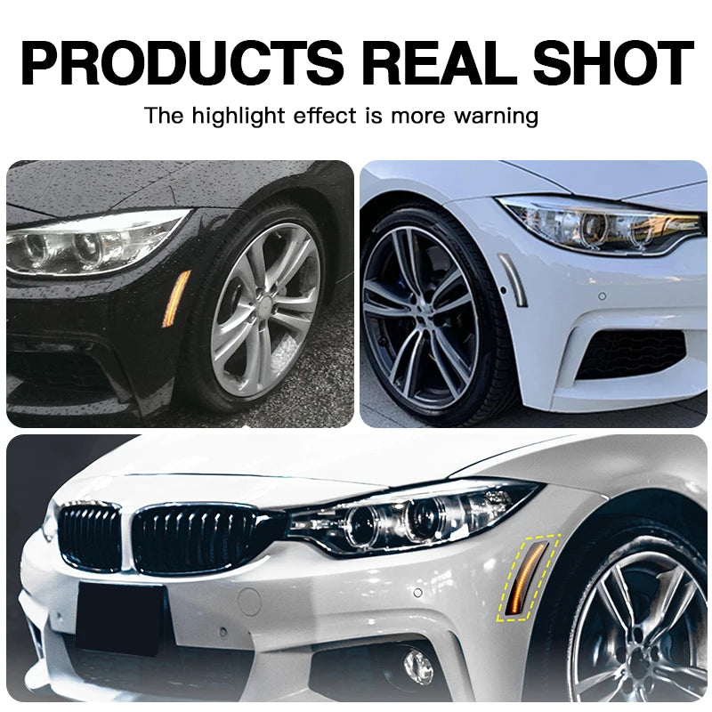 For BMW 3 F30 F31 320IX 2PCS Smoke Len Side Marker Turn Signal