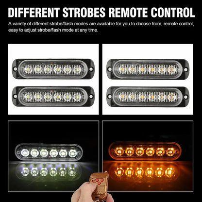 In Red Blue Emergency Strobe 12V Wireless Remote Control