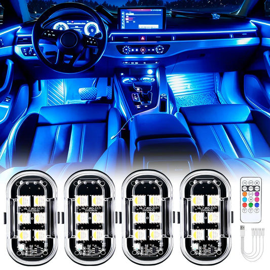 Wireless Remote Control Interior Ambient Colors Rechargeable