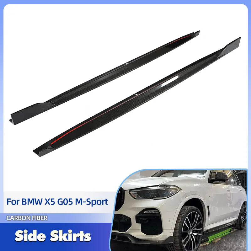 For BMW X5 G05 M-Sport 4-Door Side Skirts Extensions Carbon