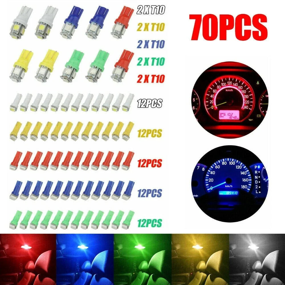 70PCS t5+t10 5050 Smd Instrument Panel Cluster Dash Indicator