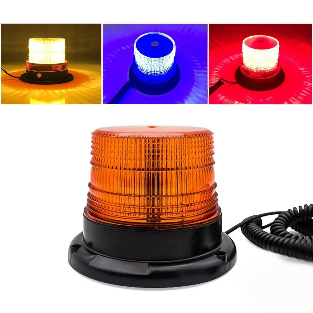 12V 24V Strobe Blue Amber Red Flashing Emergency Magnetic