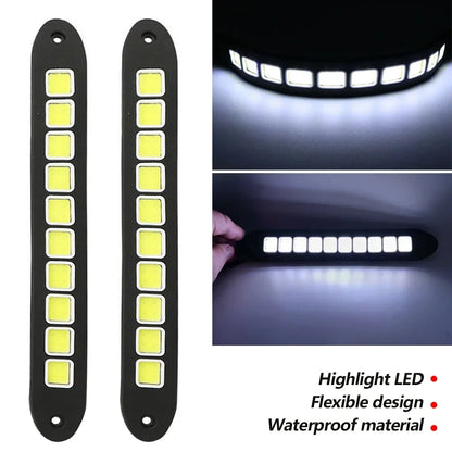 2PCS Daytime Running Drl Waterproof Flexible Silicone Cob