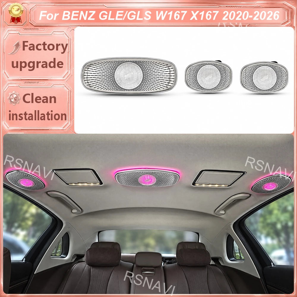 3-piece Overhead Speaker Grille Trim Set Ambient Lighting