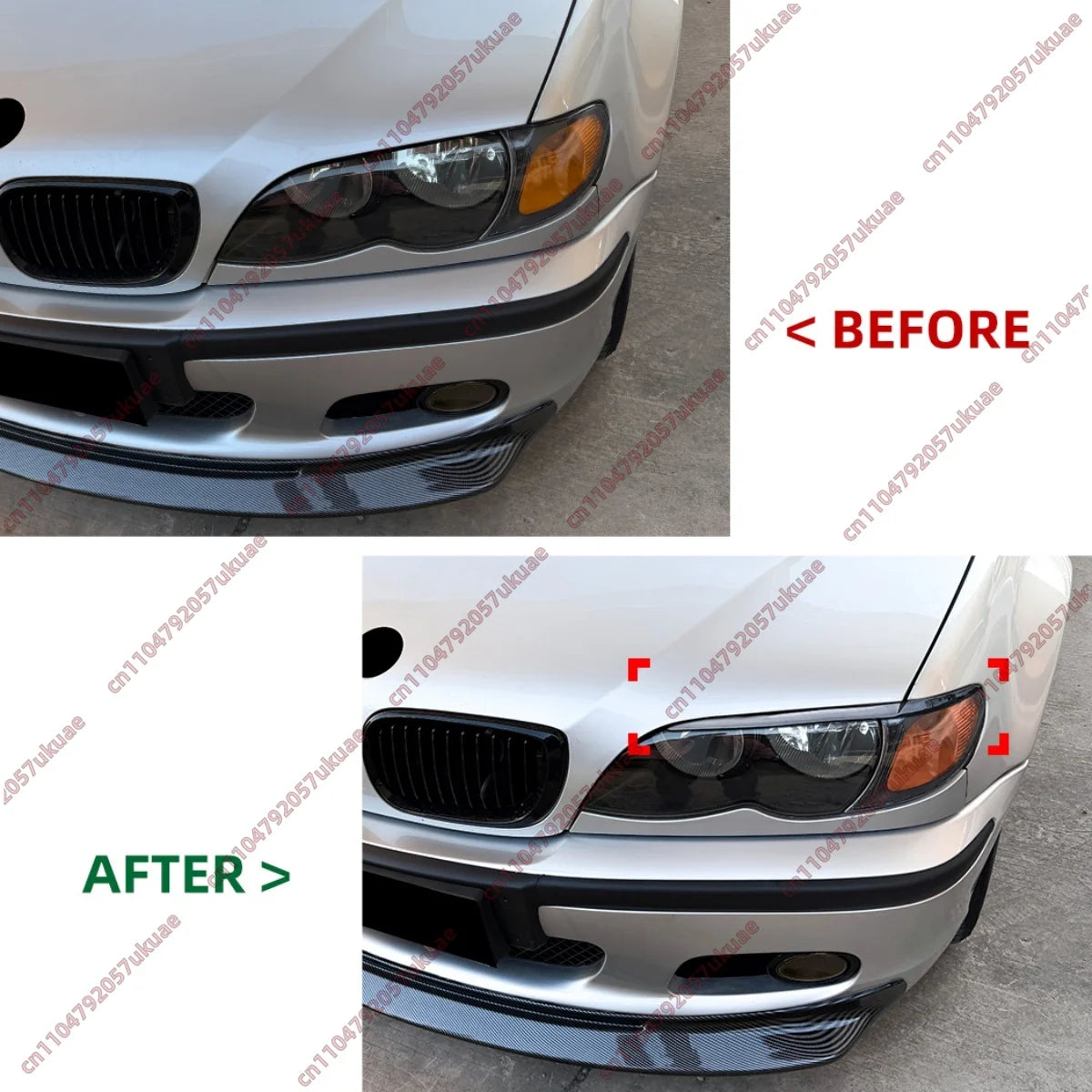 For BMW 3 Series E46 Facelift Headlight Eyebrows 2001-2006