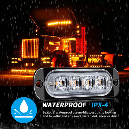 4X 4LED Warning Grill Breakdown Truck Trailer Beacon Amber