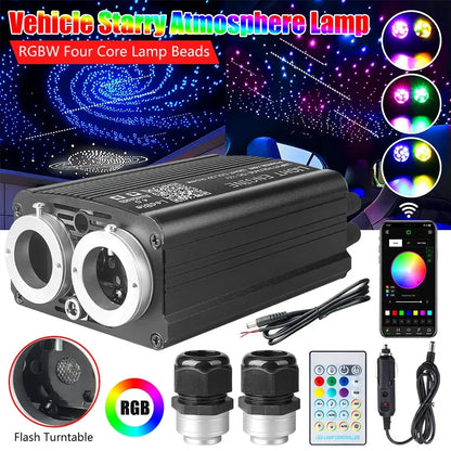 32W Rgbw Fiber Optic Double Head Star Ceiling Kit