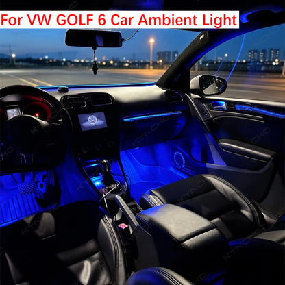 For Volkswagen Golf 6 2010 2013 Ambient Symphony Flowing Neon