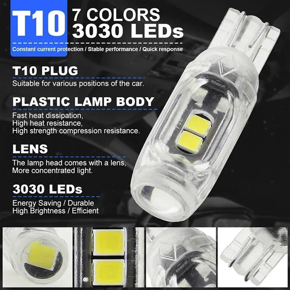 Flash Strobe T10 W5W bulb12v 2835-5smd 6500K White Interior