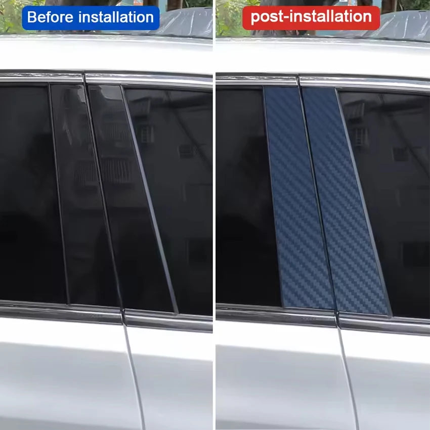 1pair 3D 5D 6D Carbon Fiber B Pillar Sticker