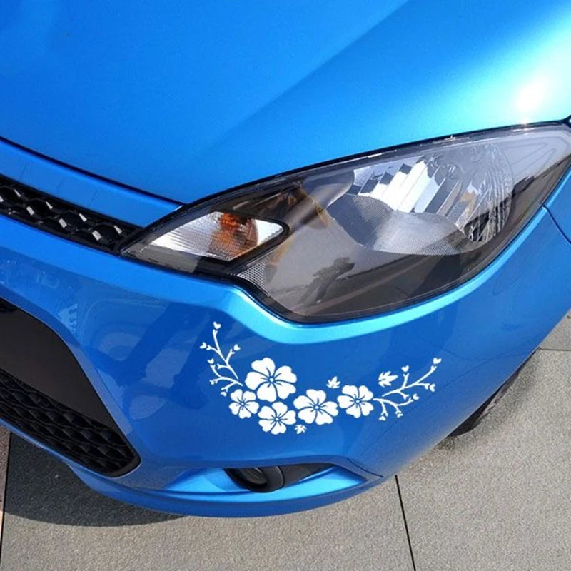 2PCS Set Stickers Flower Sticker Rear Windshield Front Bumper