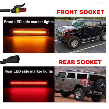 For Hummer H2 2003-2009 14PCS Set Roof Side Red Amber Fender