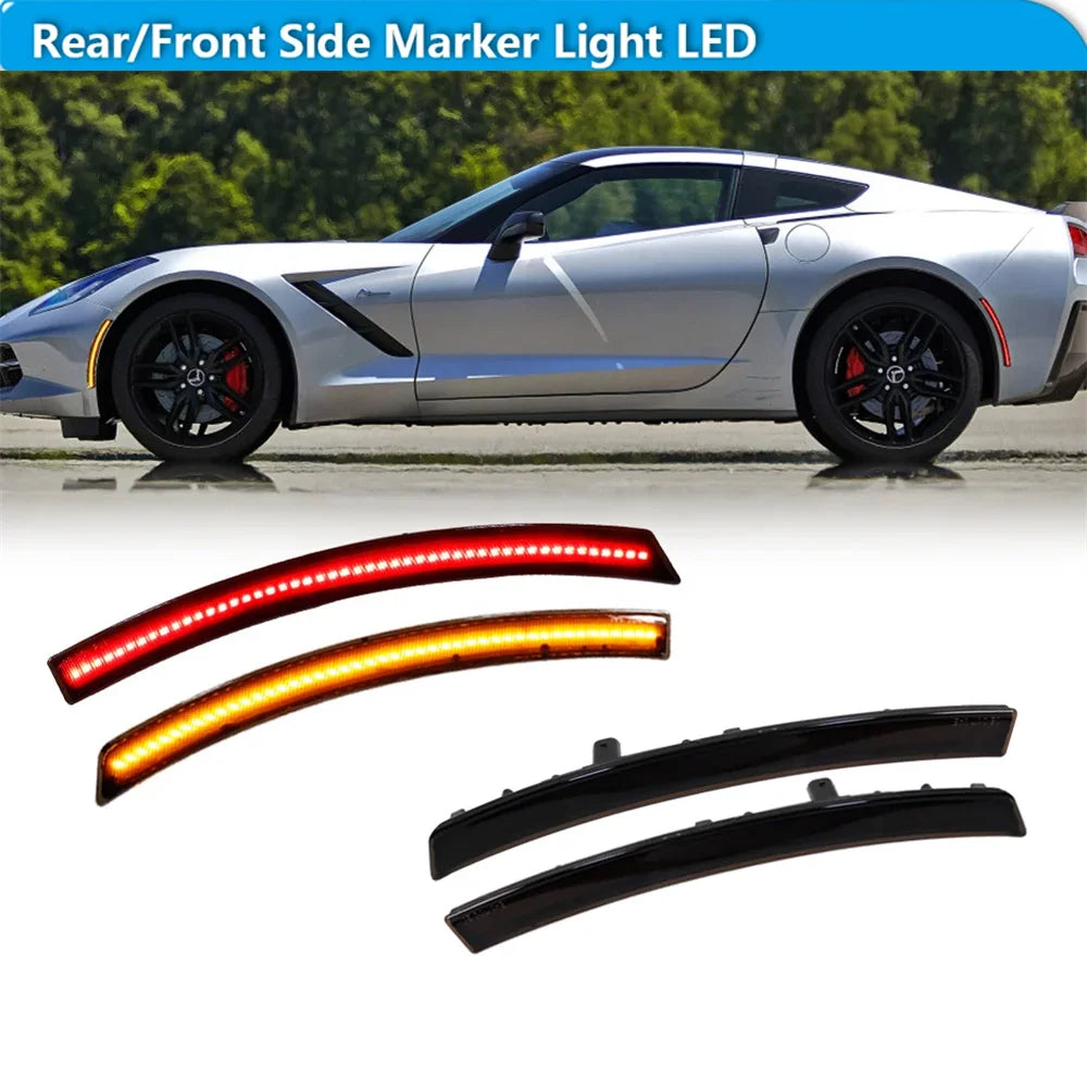 For Chevrolet Corvette C7 Front Rear Bumper Side Marker Turn