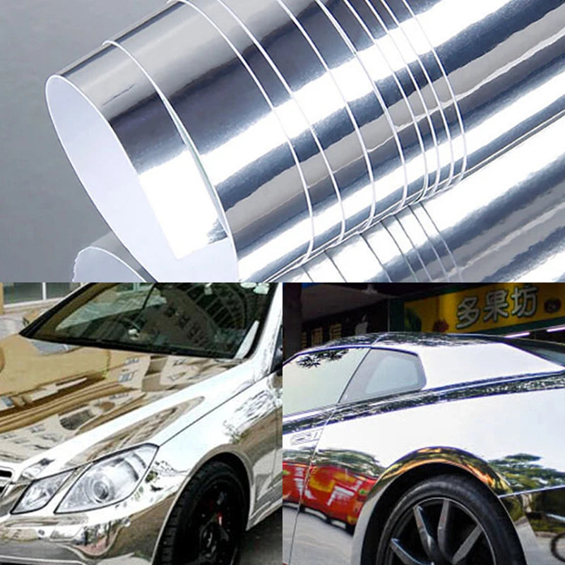 Newest Stretchable Mirror Silver Gold Chrome Flexible Vinyl Wrap