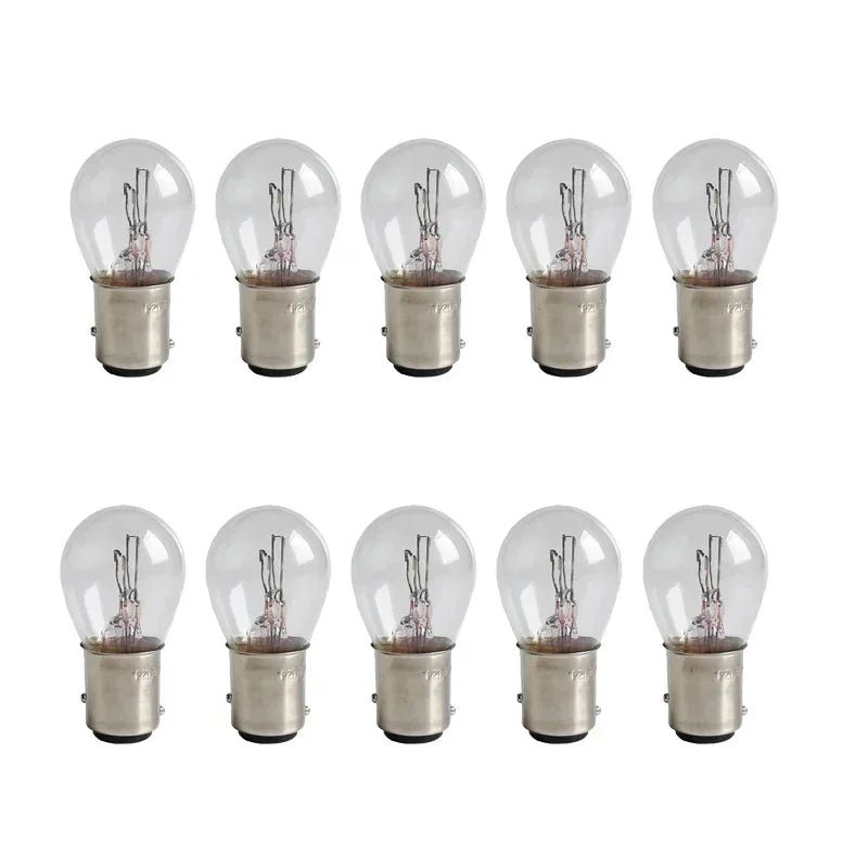 10PCS dc12v 380 bay15d 1157 5W Natural White Glass