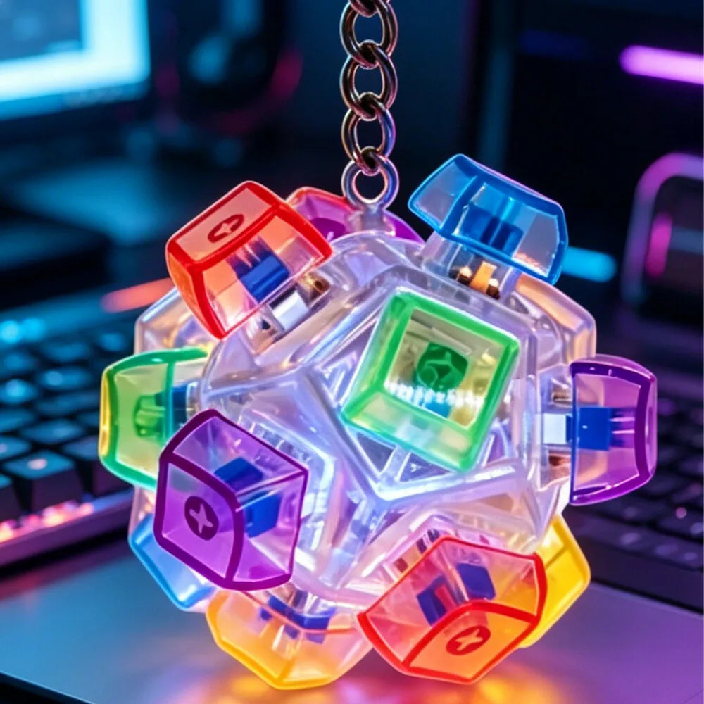 For Stress Relief Keyboard Keychain Fidget Keyboard Keychain