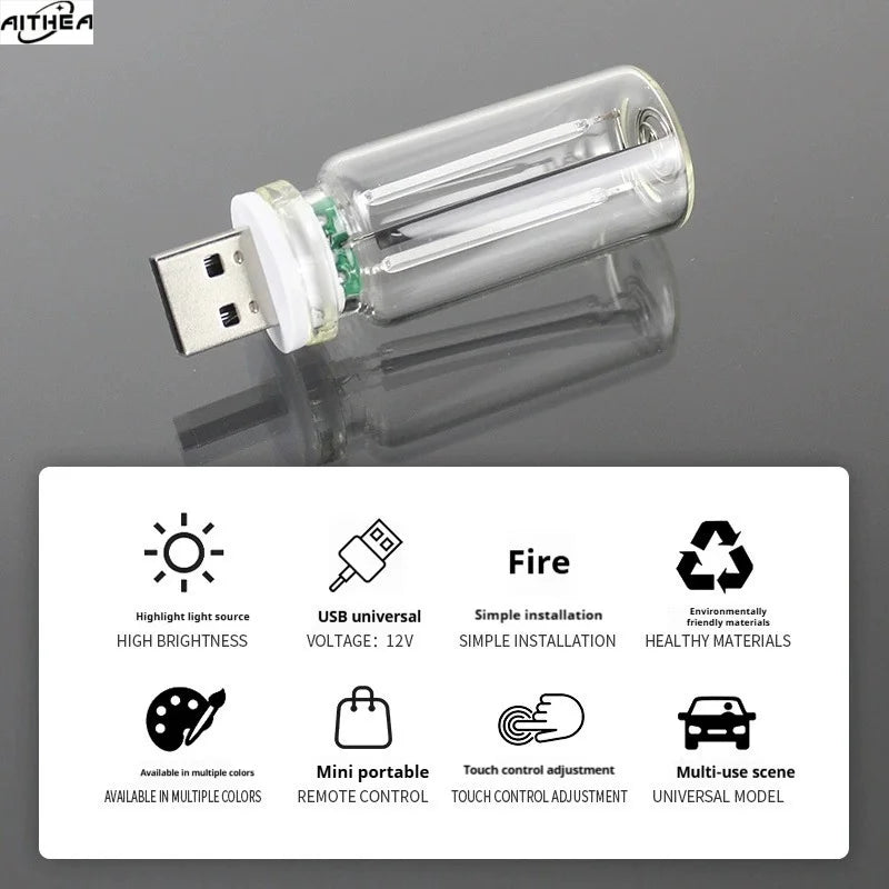 For Vehicle Bedroom Decor Aithea Glass Night Touch Dimmable USB