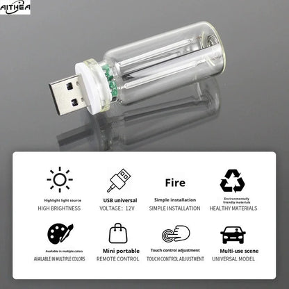 For Vehicle Bedroom Decor Aithea Glass Night Touch Dimmable USB