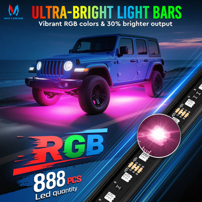 Mictuning U8 Underglow Bar Kit Rgbic RGB Strips Aluminum