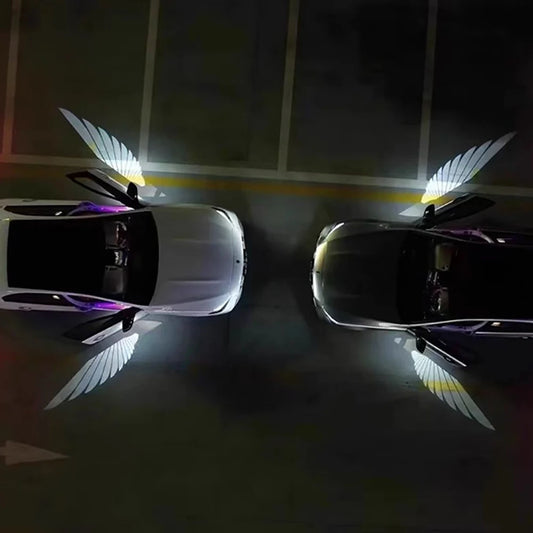 2PCS Angel Wings Door Welcome Atmosphere Cars Logo