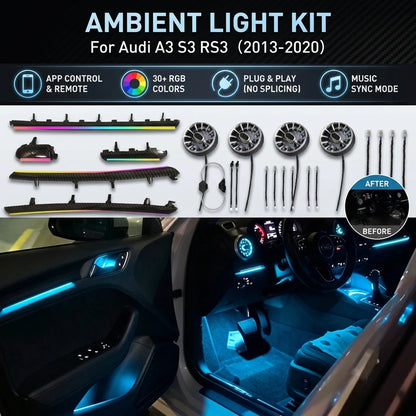 For Audi A3 L A3L S3 In Symphony Ambient Lighting RS3 2013-2023